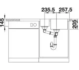 Blanco LEMIS 6 S-IF 523033 Stalowy Srebrny Zlewozmywak prostokątny