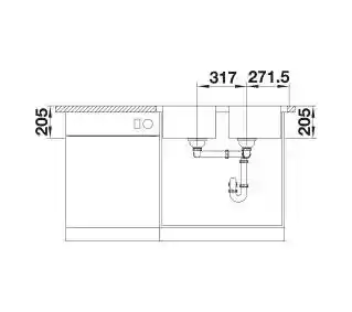Blanco LEMIS 8-IF 523039 Stalowy Srebrny Zlewozmywak prostokątny