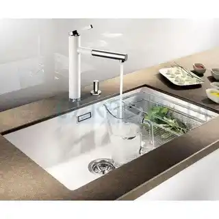 Blanco Linee-S Silgranit-Look Bateria kuchenna z wyciąganą wylewką biała 518441