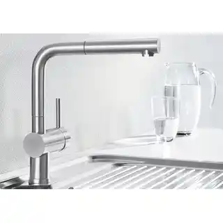Blanco Linus-S Bateria kuchenna z wyciąganą wylewką stal szlachetna szczotkowana 517184