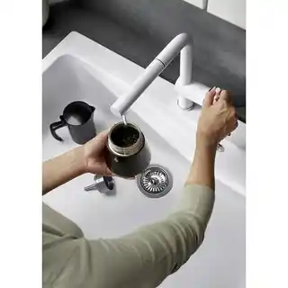 Blanco Linus-S Silgranit-Look Bateria kuchenna z wyciąganą wylewką delikatny biały 526959