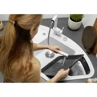 Blanco Linus-S Silgranit-Look Bateria kuchenna z wyciąganą wylewką delikatny biały 526959