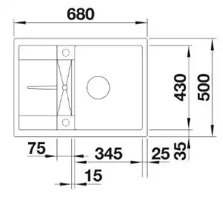 Blanco METRA 45 S Compact 525912 Granitowy Czarny Zlewozmywak prostokątny