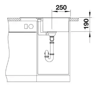 Blanco METRA 45 S Compact 525912 Granitowy Czarny Zlewozmywak prostokątny