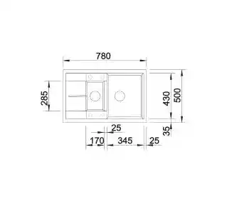 Blanco METRA 6 S Compact 527114 Granitowy Biały Zlewozmywak prostokątny