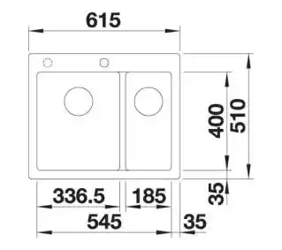 Blanco PLEON 6 Split 521696 Granitowy Tartufo Zlewozmywak prostokątny