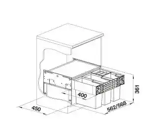 Blanco Select II 60-4 526206 2x15l 2x6l Sortownik odpadów