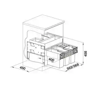 Blanco Select II Orga 60-4 526211 2x15l 2x6l Sortownik odpadów