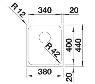Blanco Solis 340-U 526115 Stalowy Srebrny Zlewozmywak prostokątny