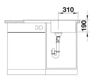Blanco SONA 5 S 527334 Granitowy Szary Zlewozmywak prostokątny
