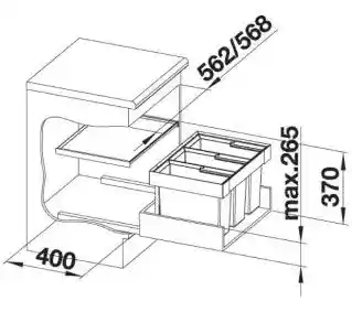 Blanco Sortownik odpadów Flexon II 60/3 3x15L