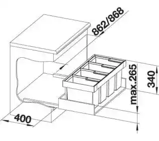 Blanco Sortownik odpadów Flexon II 90/4 16L plus 3x19L