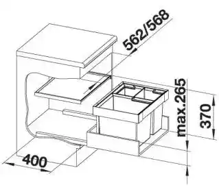 Blanco Sortownik odpadów Flexon II XL 60/3 30L plus 2x8L