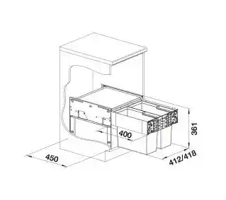 Blanco Sortownik odpadów Select II 45/2 2x16L