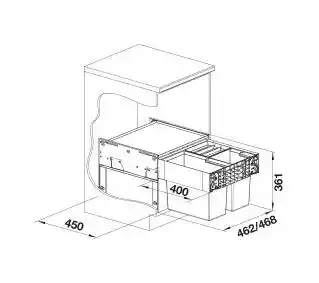 Blanco Sortownik odpadów Select II 50/3 19L plus 2x8L