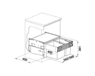 Blanco Sortownik odpadów Select II 60/2 30L + 19L
