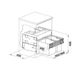 Blanco Sortownik odpadów Select II 60/2 Orga 30L plus 19L