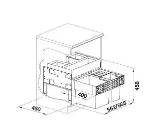 Blanco Sortownik odpadów Select II 60x3 Orga XL 30L plus 2x8L