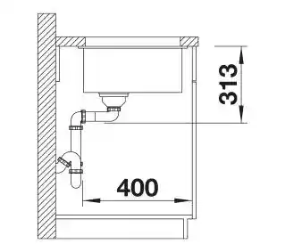 Blanco SUBLINE 400-U 527166 Granitowy Szary Zlewozmywak prostokątny