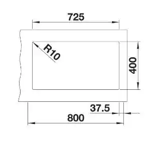 Blanco SUBLINE 430/270-U 523158 Komora z lewej strony Granitowy Tartufo Zlewozmywak prostokątny
