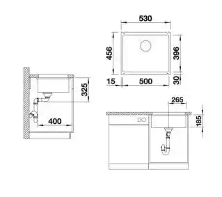 Blanco SUBLINE 500-U 514506 Ceramiczny Biały połysk Zlewozmywak prostokątny