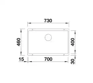 Blanco SUBLINE 700-U LEVEL 527356 Granitowy Szary Zlewozmywak prostokątny
