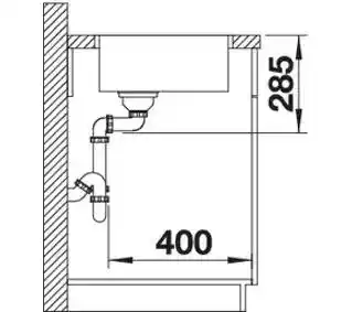 Blanco SUPRA 400-IF 526350 Stalowy Srebrny Zlewozmywak kwadratowy