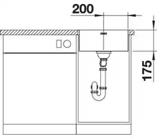 Blanco SUPRA 400-IF 526350 Stalowy Srebrny Zlewozmywak kwadratowy