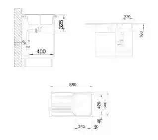 Blanco Tipo 45 S 511942 Stalowy Srebrny Zlewozmywak prostokątny
