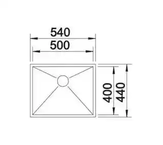 Blanco ZEROX 500-U 521589 Stalowy Srebrny Zlewozmywak prostokątny