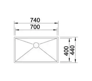 Blanco ZEROX 700-U 521593 Stalowy Srebrny Zlewozmywak prostokątny