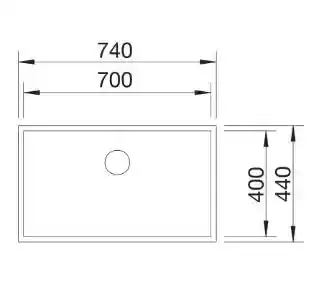 Blanco ZEROX 700-U 526244 Stalowy Srebrny Zlewozmywak prostokątny