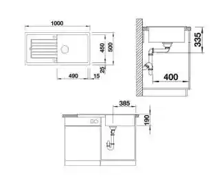 Blanco ZIA XL 6 S 517558 Granitowy Antracyt Zlewozmywak prostokątny