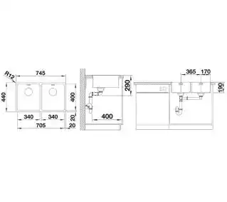Blanco Zlewozmywak Andano 340/340-IF 522981