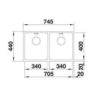 Blanco Zlewozmywak Andano 340/340-U 522983