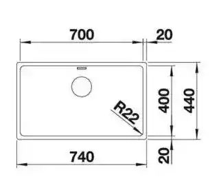 Blanco Zlewozmywak Andano 700-U 522971 z kor. InFino