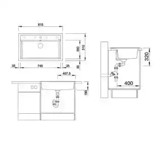 Blanco Zlewozmywak Dalago 8 516629 Antracyt