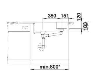 Blanco Zlewozmywak Delta II 525867 Czarny