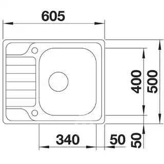Blanco Zlewozmywak Dinas 45 S Mini 525122 Stal szczotkowana