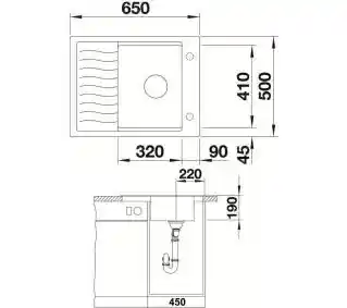Blanco Zlewozmywak Elon 45 S 524814 Antracyt