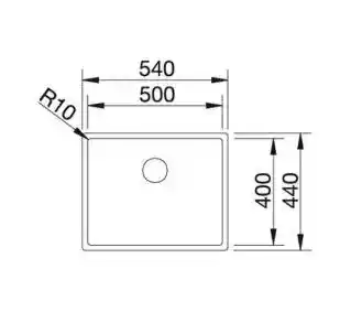 Blanco Zlewozmywak jednokomorowy Claron 500-U z kor. InFino 521577 Stal polerowana 44 x 54
