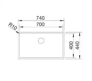 Blanco Zlewozmywak jednokomorowy Claron 700-U 523387 Stal Durinox 44 x 74