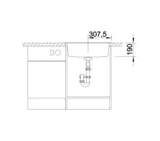 Blanco Zlewozmywak jednokomorowy Dalago 6 517320 Tartufo 51 x 61.5