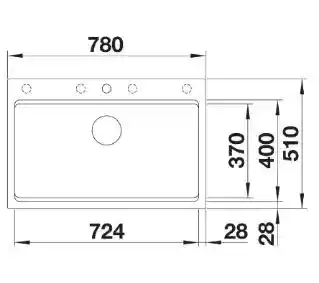 Blanco Zlewozmywak jednokomorowy Etagon 8 527079 Delikatny biały 51 x 78