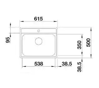 Blanco Zlewozmywak jednokomorowy Lemis 6-IF 525108 Stal szczotkowana 50 x 61.5
