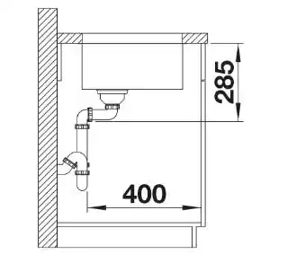 Blanco Zlewozmywak jednokomorowy Solis 400-IF 526118 Stal szczotkowana 44 x 44