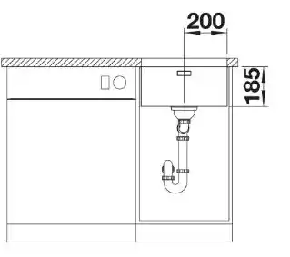 Blanco Zlewozmywak jednokomorowy Solis 400-IF 526118 Stal szczotkowana 44 x 44