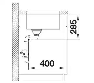 Blanco Zlewozmywak jednokomorowy Solis 450-U 526120 Stal szczotkowana 44 x 49