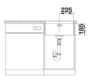 Blanco Zlewozmywak jednokomorowy Solis 450-U 526120 Stal szczotkowana 44 x 49