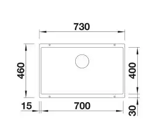 Blanco Zlewozmywak jednokomorowy Subline 700-U 523451 Kawowy 46 x 73